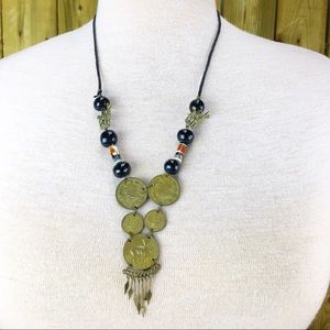 Vintage Peruvian Coin Necklace/ Un Sol de llama